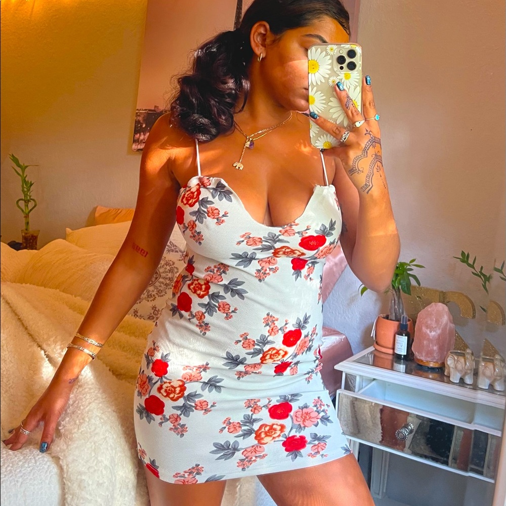White Floral Dress